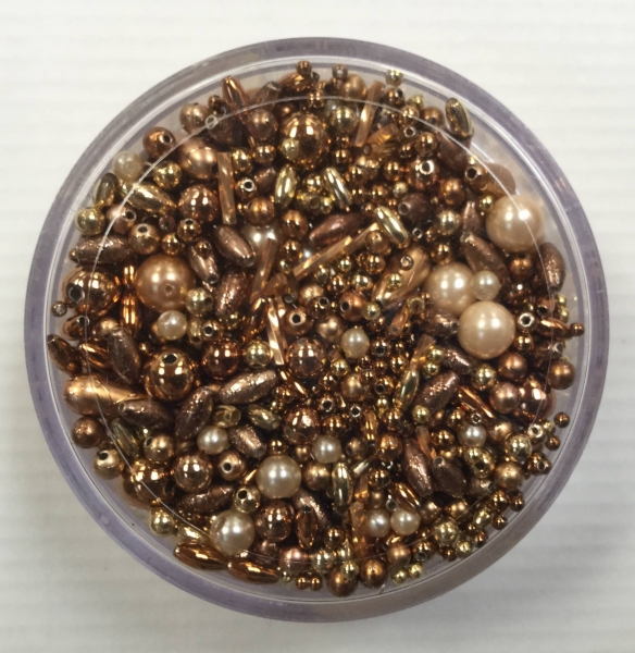 Perlenmix bronze-gold